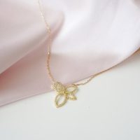 گردنبند طلا طرح گل N012