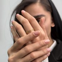 انگشتر طلا طرح مربع کد R051