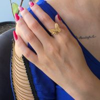 انگشتر طلا طرح پروانه کد R069