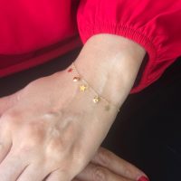 دستبند طلا طرح قلب و ستاره کد B042