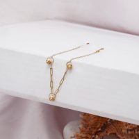دستبند طلا گوی دار کد B043