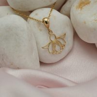 پلاک طلا طرح گل کد P041