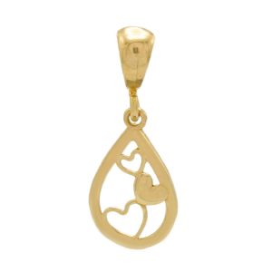 پلاک طلا قطره ایی طرح قلب کد P045