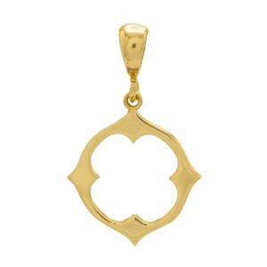 پلاک طلا مربعی طرح گل کد P040