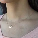 گردنبند طلا طرح تاج کد N113