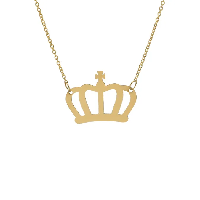 گردنبند طلا طرح تاج کد N113