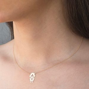 گردنبند طلا طرح دختر بچه کد N129