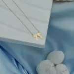 گردنبند طلا طرح پاپیون کد N104