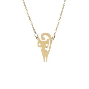 گردنبند طلا طرح گربه کد N130