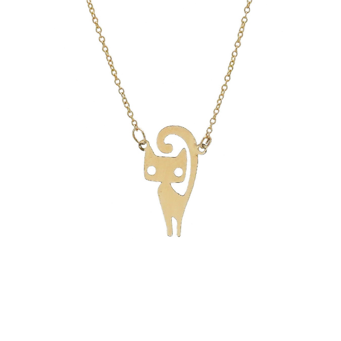گردنبند طلا طرح گربه کد N130