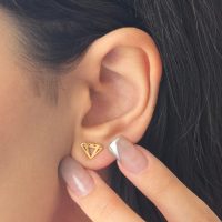 گوشواره طلا طرح الماس کد E019