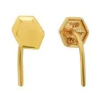 گوشواره طلا طرح شش ضلعی کد E018