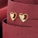 گوشواره طلا طرح قلب کد E017