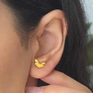 گوشواره طلا طرح پروانه کد E013
