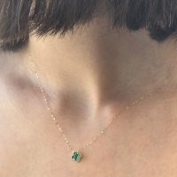 گردنبند طلا ونکلیف سبز کد N207