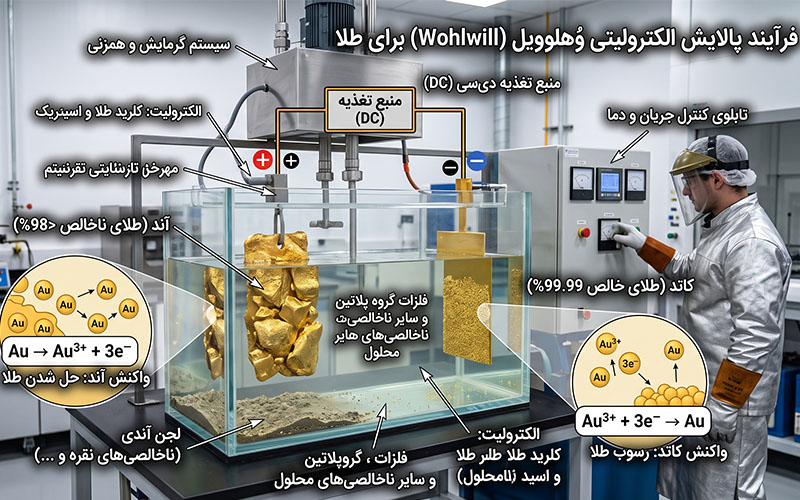 فرآیند هلوویل پالایش طلا